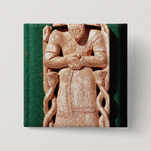 Ivory plaquette of a god 15 cm square badge