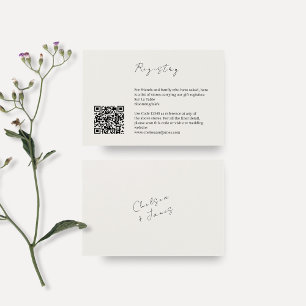 Ivory   QR Code Wedding Registry Enclosure Card
