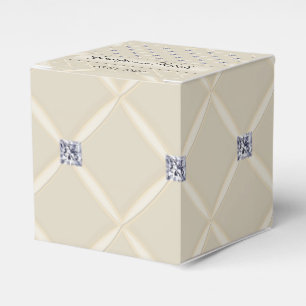 Ivory Quilted Bling Diamond Posh Wedding Favour Bo Box