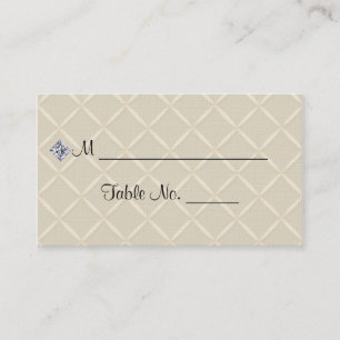 Ivory Quilted Bling Posh Wedding Place Cards