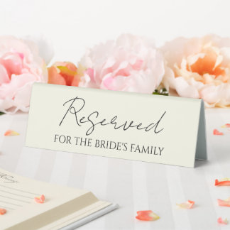 Ivory Reserved for Bride's Family Wedding