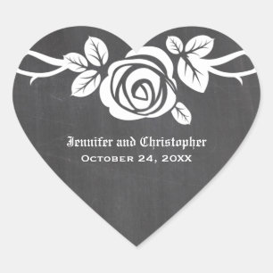Ivory Rose Chalkboard Wedding Stickers