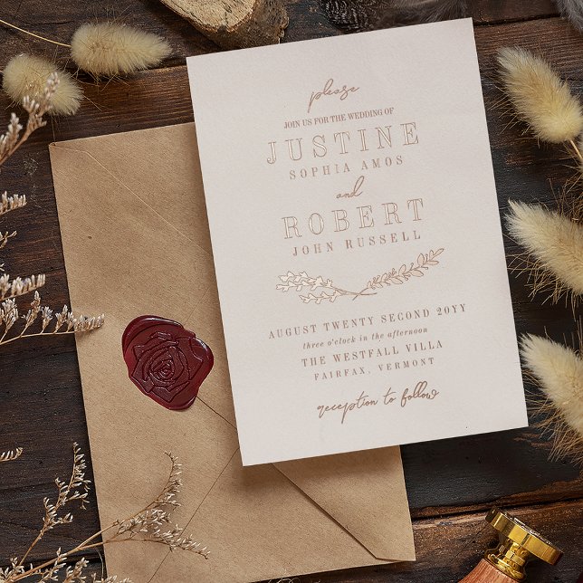 Ivory & Rose Gold Crossed Greenery Wedding (Creator Uploaded)