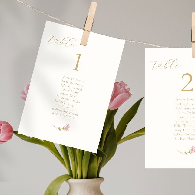 Ivory | Rose Wedding Guestlist Table Number (Creator Uploaded)