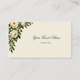 Ivory Roses & Emerald Find Your Table Enclosure Card