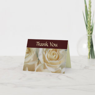 Ivory Roses Wedding Thank You Card