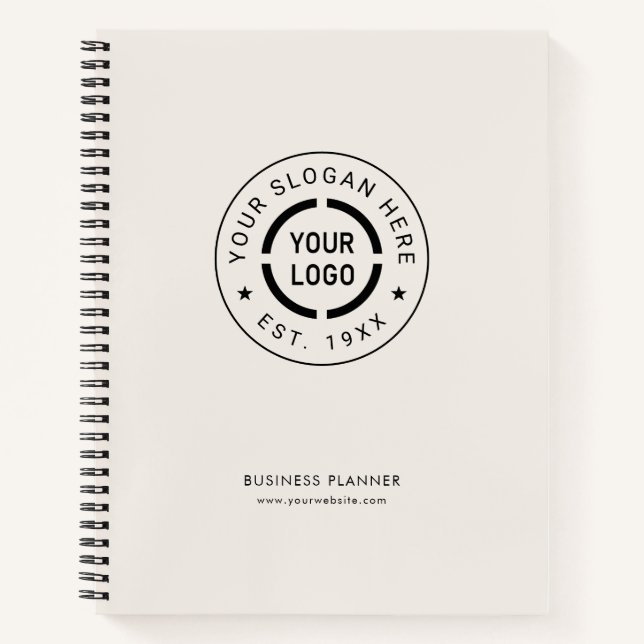 Ivory round  custom Logo business branded Notebook (Front)