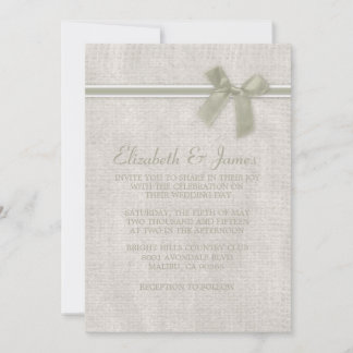 Ivory Rustic Burlap Wedding Invitations
