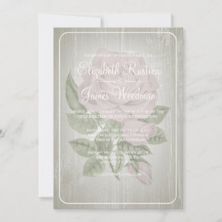 Ivory Rustic Floral Wedding Invitations