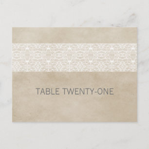 Ivory Rustic Lace Table Number Postcard