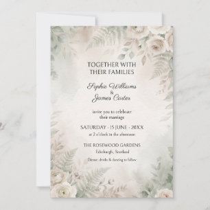 Ivory Sage Fern Wedding Invitation