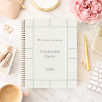 Ivory sage green grid business