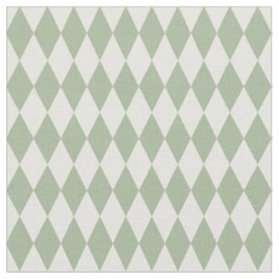 Ivory & Sage Green Harlequin Diamonds Fabric