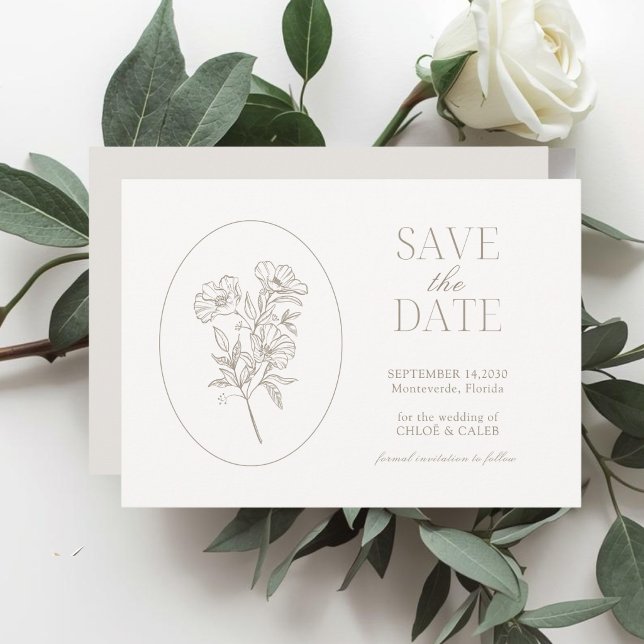 Ivory & Sand | Chic Floral Wedding Save the Date (Creator Uploaded)