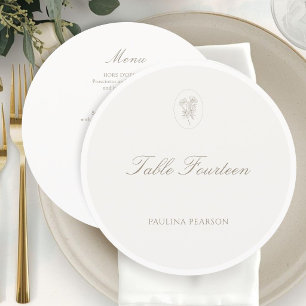 Ivory & Sand Minimalist Script Botanical Wedding Menu