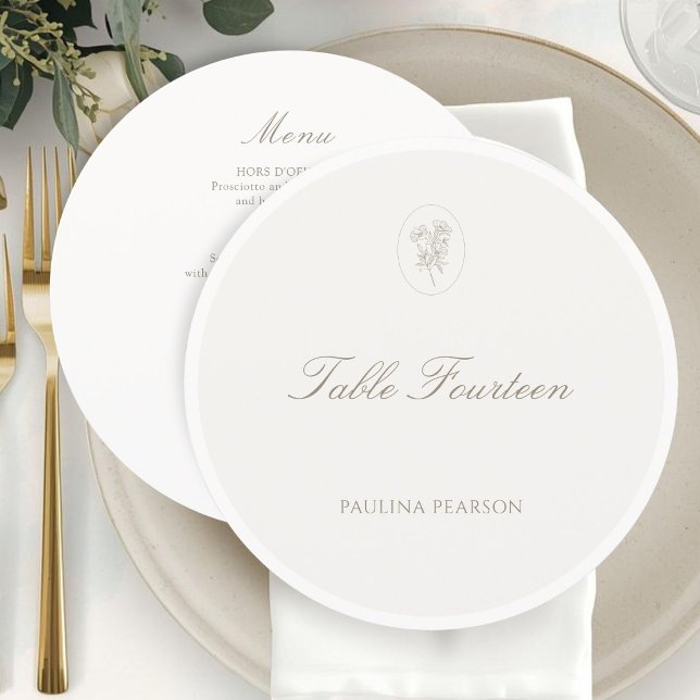 Ivory & Sand | Minimalist Script Botanical Wedding Menu (Creator Uploaded)