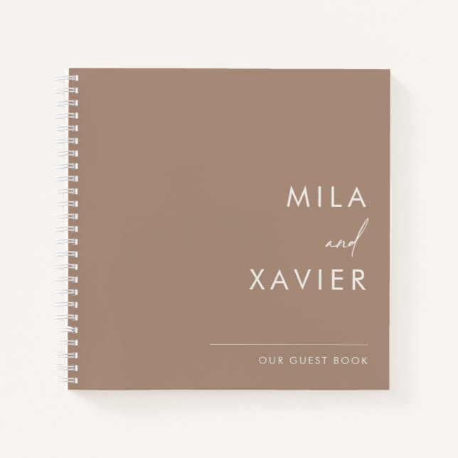 Ivory & Sand | Modern Minimal Wedding Guest Book (Front)