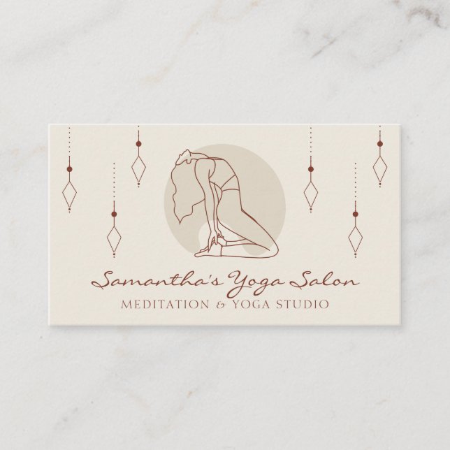 Ivory Secret Geometry Instructor Gym Pilates Yoga Business Card (Front)