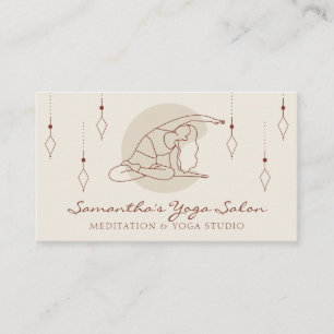 Ivory Secret Geometry Pose Yoga Pilates Gym Salon Business Card
