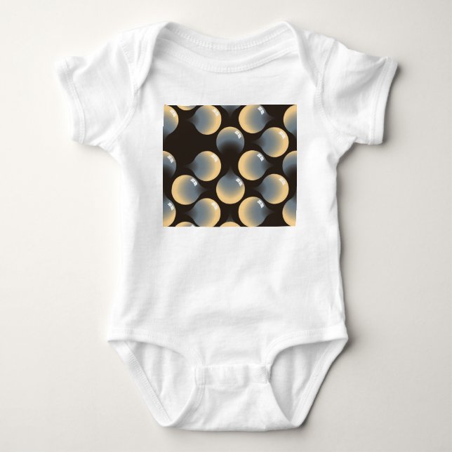 Ivory Silver: Geometric Droplets Design Baby Bodysuit (Front)