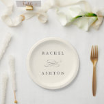 Ivory Simple Elegant Wedding  Paper Plate<br><div class="desc">Elegant and simple wedding napkin with your names. For more advanced customisation of this design,  please click the BLUE DESIGN TOOL BUTTON above!  Matching items are also available.</div>