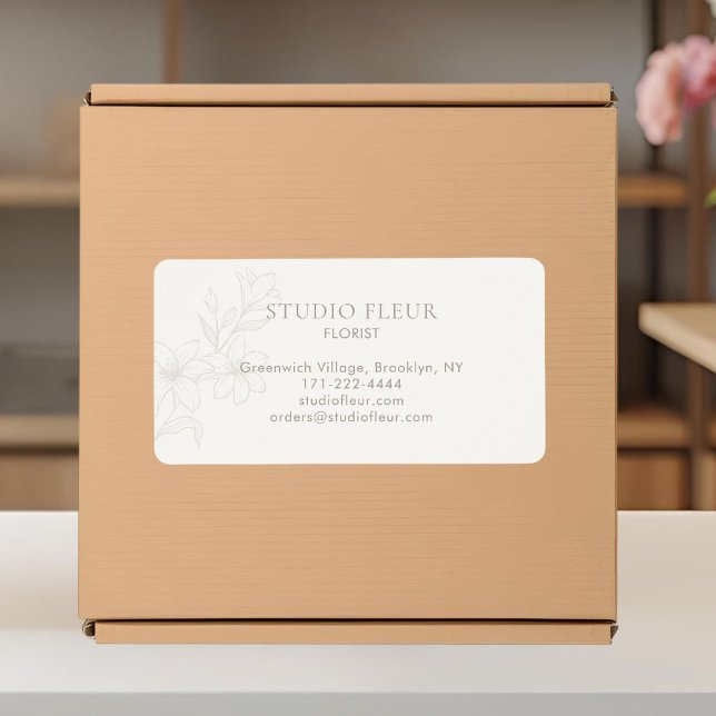 ivory| Simple Modern Florist Address Labels (Creator Uploaded)