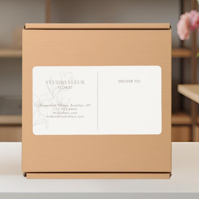 Ivory | Simple Modern Florist Shipping Labels (Creator Uploaded)