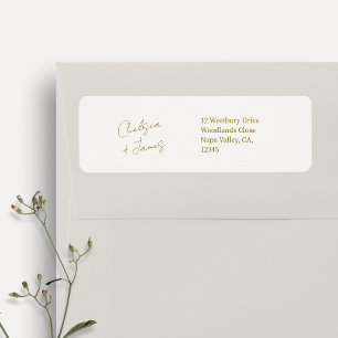 Ivory Simple Script Welcome Wedding Address Return Address Label