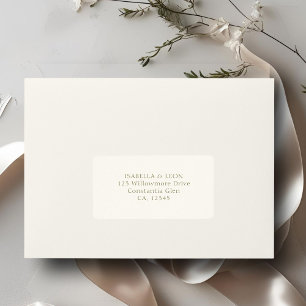 Ivory   Simple Wedding Address Label