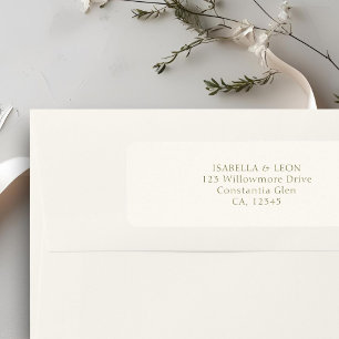 Ivory   Simple Wedding Return Address Label