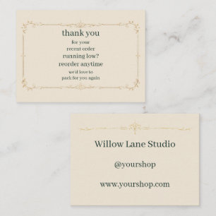 Ivory Small Business Reorder Reminder Insert Card