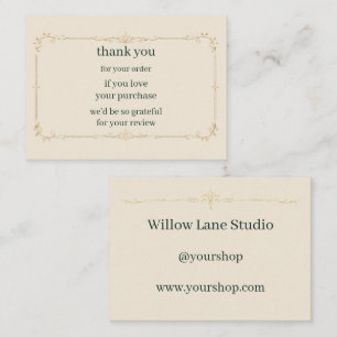 Ivory Small Business Review Request Insert Card