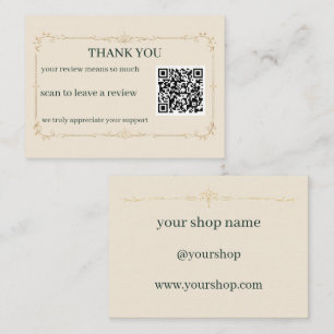 Ivory Small Business Thank You Review QR Card
