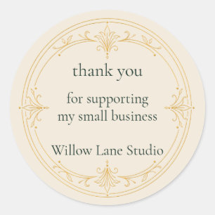 Ivory Small Business Thank You Sticker