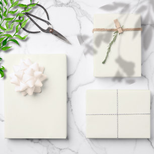 Ivory Solid Colour Classic Elegant Wrapping Paper Sheet