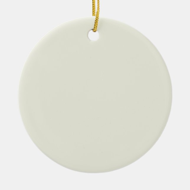 Ivory Solid Colour Customise It Ceramic Ornament (Front)