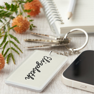 Ivory Solid Colour Customise It Key Ring