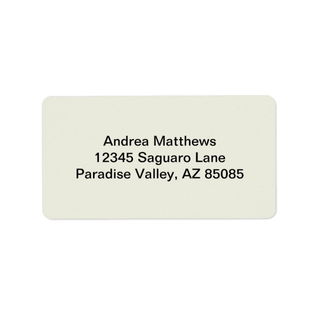 Ivory Solid Colour Customise It Label (Front)
