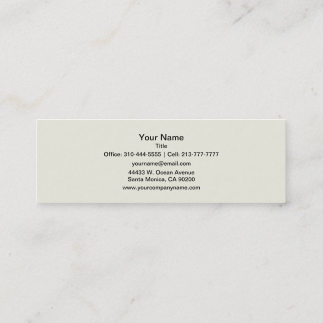 Ivory Solid Colour Customise It Mini Business Card (Back)