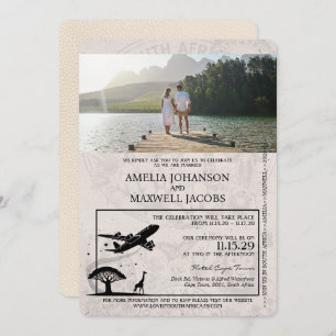 Ivory South Africa Passport Wedding Invitation