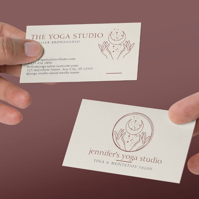 Ivory Stars Energy Healing Hands Moon Spiritual Business Card (Ivory Stars Energy Healing Hands Moon Spiritual Business Card)