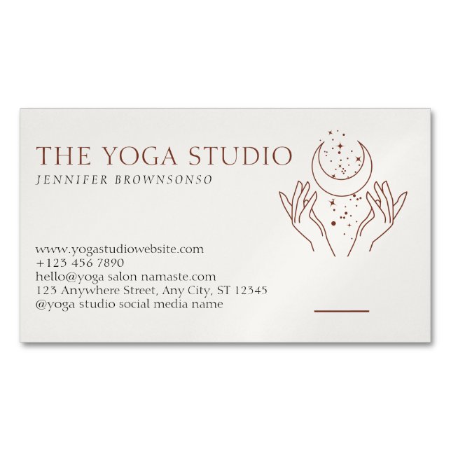Ivory Stars Energy Healing Reiki Master Magnetic Business Card (Front)