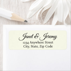 Ivory Stylised Names Wedding Address Return Address Label