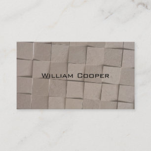 Ivory tan sand beige tile square pattern business card