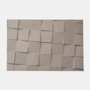 Ivory tan sand beige tile square pattern doormat