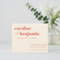 Ivory Terracotta Modern Budget Wedding Invitation