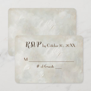 Ivory Texture Wedding RSVP Card