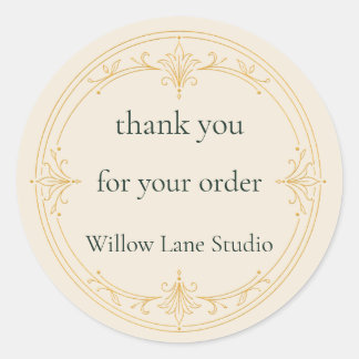 Ivory Thank You for Your Order Sticker