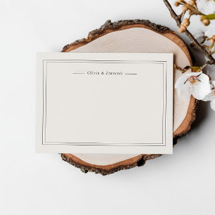 Ivory Two Names Minimalist Couple Stationery  Card