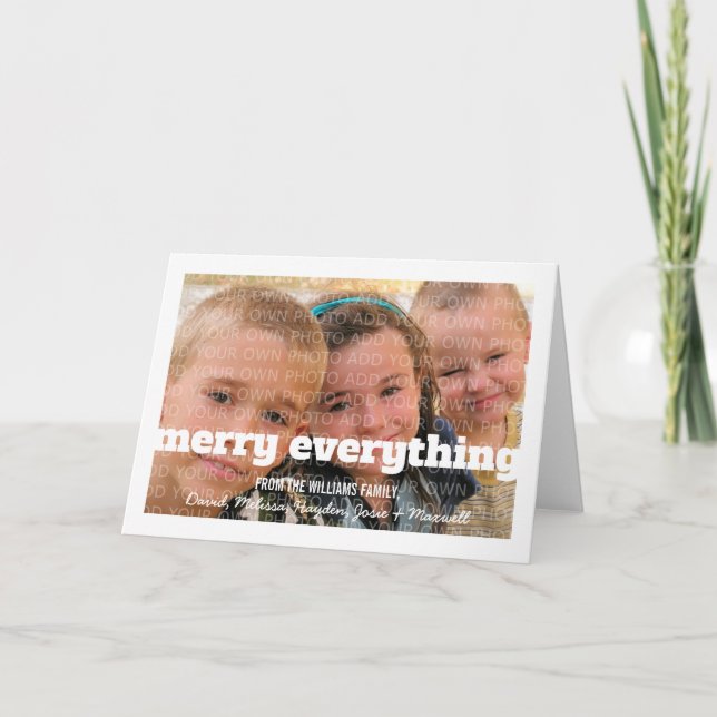 Ivory Typography Merry Everything Greeting Card (Front)